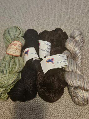 Bundle of 4 Lace Weight Yarns
